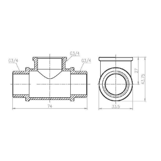 Трійник Thermo Alliance Forte 3/4" ВЗЗ SF36620
