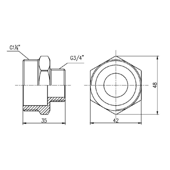 Ніпель редукційний Thermo Alliance Forte 1 1/4х3/4" SF3593220