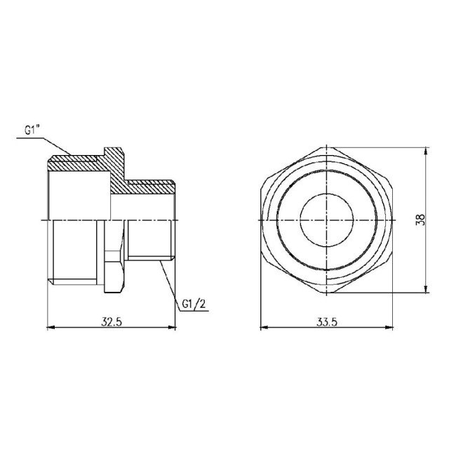 Ніпель редукційний Thermo Alliance Forte 1" х1/2" SF3592515