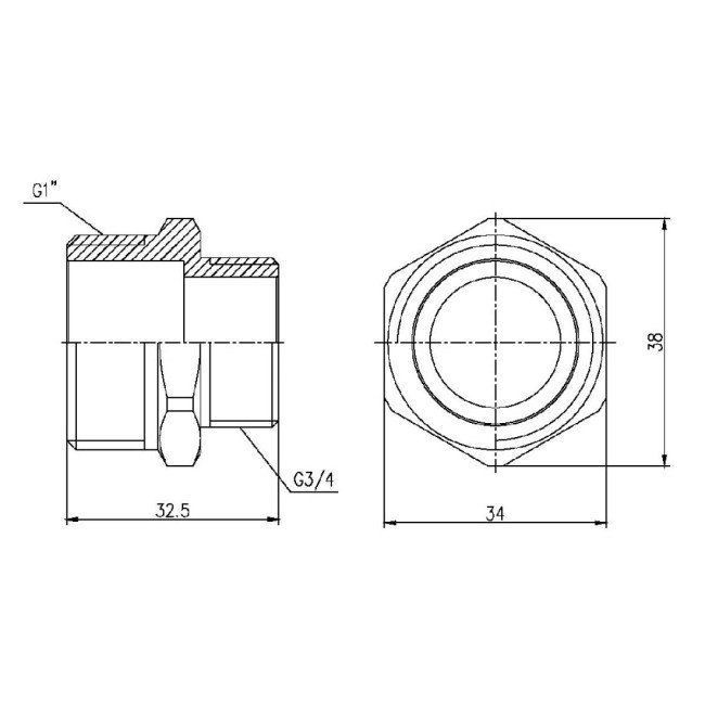 Ніпель редукційний Thermo Alliance Forte 1" х3/4" SF3592520