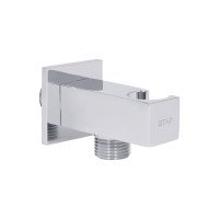 Підключення з тримачем для шланга Qtap Spojeni прямоугольне QTCRMBH130 Chrome (Fixsit)