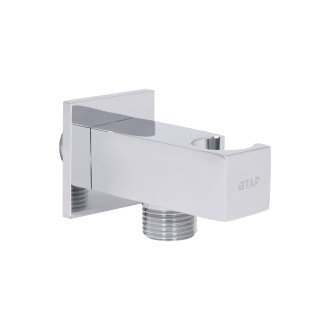 Подключение с держателем для шланга Qtap Spojeni прямоугольное QTCRMBH130 Chrome (Fixsit)