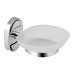 Мыльница с держателем Lidz Oreo 0201 настенная (матовое стекло) LDORE0201CRM22083 Chrome