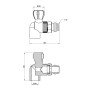 Кран кульовий радіаторний PPR Thermo Alliance 20х1/2" кутовий