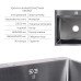 Акційний набір Lidz: мийка H6050B інтегрована Brushed Black PVD 3,0/1,0 мм + Змішувач Aria для кухні з гнучким виливом (k35) Black