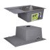 Акційний набір Lidz: мийка H6350L інтегрована крило зліва Brushed Steel 3,0/1,0 мм + Змішувач Aria для кухні з гнучким виливом (k35) Grey