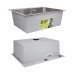 Акційний набір Lidz: мийка H6050H інтегрована Decor Honeycomb 2,5/0,5 мм LDH6050DEC48370 + Змішувач Aria для кухні з гнучким виливом (k35) Grey