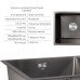 Акційний набір Lidz: мийка H7843 з двома чашами інтегрована Brushed Black PVD 3,0/1,0 мм + Змішувач Aria для кухні з гнучким виливом (k35) Black