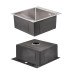 Акційний набір Lidz: мийка H5050 інтегрована Brushed Steel 3,0/1,0 мм + Змішувач Aria для кухні з гнучким виливом (k35) Grey