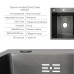 Акційний набір Lidz: мийка H6350BR інтегрована крило справа Brushed Black PVD 3,0/1,0 мм + Змішувач Aria для кухні з гнучким виливом (k35) Black