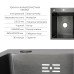 Акційний набір Lidz: мийка H6350BR інтегрована крило справа Brushed Black PVD 3,0/1,0 мм + Змішувач Aria для кухні з гнучким виливом (k35) Black