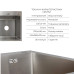 Акційний набір Lidz: мийка H7849L інтегрована крило зліва Brushed Steel 3,0/1,0 мм + Змішувач Aria для кухні з гнучким виливом (k35) Grey