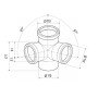 Хрестовина каналізаційна двоплощинна Ostendorf-OSMA HT-System PLUS 110/110/110/110×87°