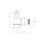 Кран радіаторний Icma 1/2" кутовий без ручки №805