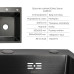 Акційний набір Lidz: мийка H6350BL інтегрована крило зліва Brushed Black PVD 3,0/1,0 мм + Змішувач Aria для кухні з гнучким виливом (k35) Black