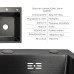Акційний набір Lidz: мийка H6350BL інтегрована крило зліва Brushed Black PVD 3,0/1,0 мм + Змішувач Aria для кухні з гнучким виливом (k35) Black