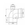 Коліно каналізаційне з відведенням вгору Ostendorf-OSMA HT-System PLUS d110/50×87°