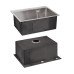 Акційний набір Lidz: мийка H5045 інтегрована Brushed Steel 3,0/1,0 мм + Змішувач Aria для кухні з гнучким виливом (k35) Grey