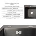 Акційний набір Lidz: мийка H7849BR інтегрована крило справа Brushed Black PVD 3,0/1,0 мм + Змішувач Aria для кухні з гнучким виливом (k35) Black