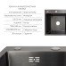 Акційний набір Lidz: мийка H7849BR інтегрована крило справа Brushed Black PVD 3,0/1,0 мм + Змішувач Aria для кухні з гнучким виливом (k35) Black