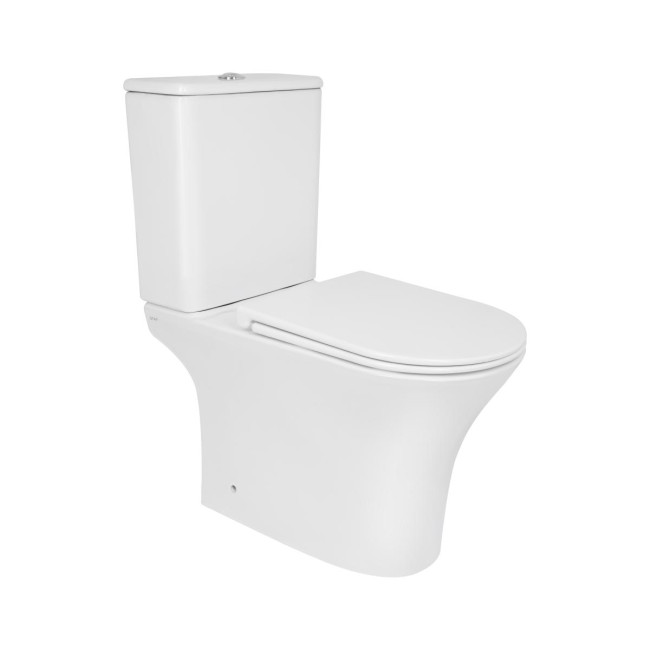 Унитаз напольный Qtap Presto безобідковий з сідінням Soft-close QTPRE27W51022