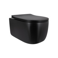 Унітаз підвісний Qtap Taurus Ultra Quiet 515×360×350 мм, Matt Black, з сидінням Slim Duroplast / Soft-close / Quick Release QTTAU28BLM50504