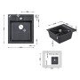 Кухонна мийка Lidz 460х515/200 BLA-03 (LIDZBLA03460515200)