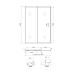 Душевая дверь в нишу Qtap Taurus CRM2013-14.C6 130-140x200 см, стекло Clear 6 мм, покрытие CalcLess
