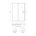 Душові двері в нішу Qtap Taurus CRM2013-14.C6 130-140x200 см, скло Clear 6 мм, покриття CalcLess