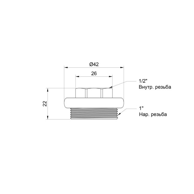 Футорка радіаторна Thermo Alliance Standart 1"х1/2" ліва SD11515S