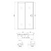 Душевая дверь в нишу Qtap Taurus CRM2011-12.C6 110-120x200 см, стекло Clear 6 мм, покрытие CalcLess