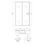 Душові двері в нішу Qtap Taurus CRM201-11.C6 110-120x200 см, скло Clear 6 мм, покриття CalcLess