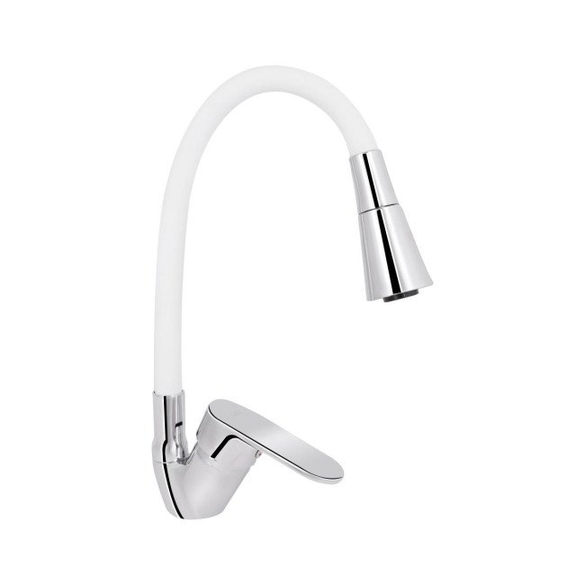 Змішувач для кухні Lidz Tani 008F3 з гнучким виливом (k40) LDTAN008F3WCR37037 Chrome/White
