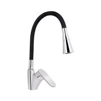 Змішувач для кухні Lidz Tani 007F3 з гнучким виливом (k40) LDTAN007F3BCR37649 Chrome/Black