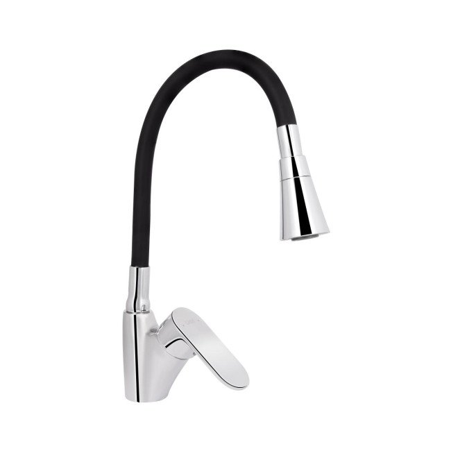 Змішувач для кухні Lidz Tani 007F3 з гнучким виливом (k40) LDTAN007F3BCR37649 Chrome/Black