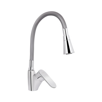 Смеситель для кухни Lidz Tani 007F3 с гибким изливом (k40) LDTAN007F3GCR31869 Chrome/Grey