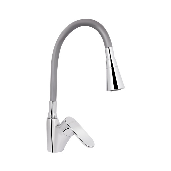 Смеситель для кухни Lidz Tani 007F3 с гибким изливом (k40) LDTAN007F3GCR31869 Chrome/Grey