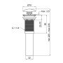 Донний клапан для раковини Qtap PU03 225х70х70 Matt black