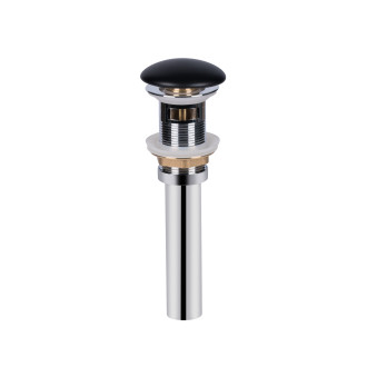Донний клапан для раковини Qtap PU03O 225х70х70 Matt black з переливом