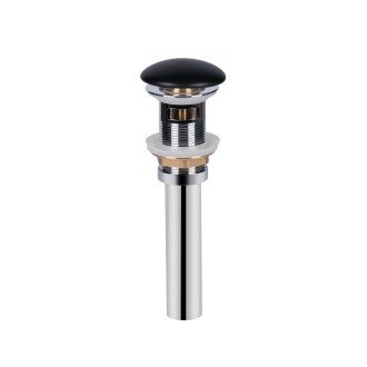 Донный клапан для раковины Qtap PU03O 225х70х70 Matt black с переливом