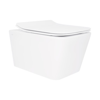 Унитаз подвесной Qtap Crow Rimless безободковый с сиденьем Soft-close QT05335170W