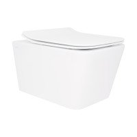 Унітаз підвісний Qtap Crow Rimless безобідковий з сідінням Soft-close QT05335170W