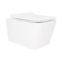 Унітаз підвісний Qtap Crow Rimless безобідковий з сідінням Soft-close QT05335170W