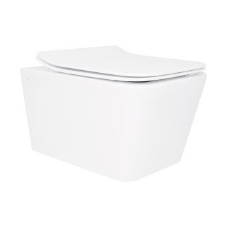 Унітаз підвісний Qtap Crow Rimless безобідковий з сідінням Soft-close QT05335170W