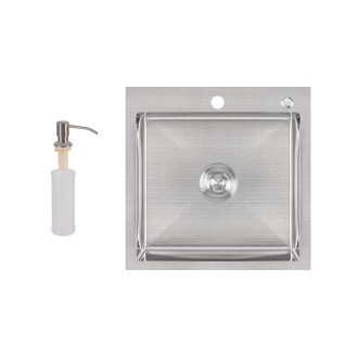 Мийка для кухні інтегрована Lidz Handmade H5050 (LDH5050BRU35375) Brushed Steel 3,0/1,0 мм