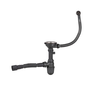 Сифон для кухонной мойки Lidz (GRA) 47 01 003 01 с круглым переливом (выход 50/40 мм)