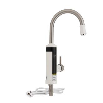 Проточный кран-водонагреватель кухонный для кухни Lidz Warm 059 LDWAR059WNK35878 White / Nickel