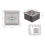 Мийка для кухні інтегрована Lidz Handmade H5050 (LDH5050BRU35375) Brushed Steel 3,0/1,0 мм