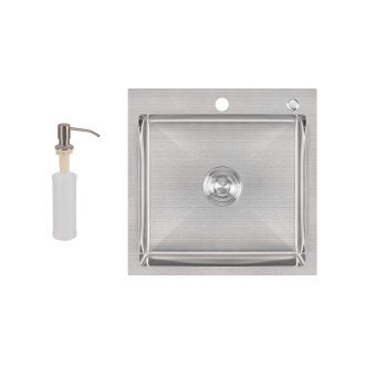 Мийка для кухні інтегрована Lidz Handmade H5050 (LDH5050BRU35375) Brushed Steel 3,0/1,0 мм