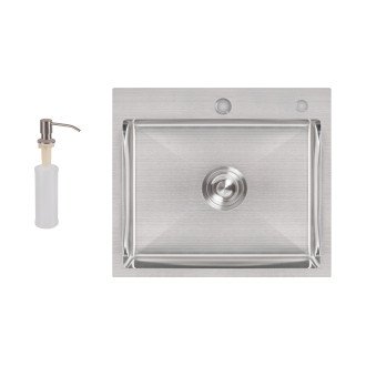 Мийка для кухні інтегрована Lidz Handmade H5045 (LDH5045BRU35383) Brushed Steel 3,0/1,0  мм